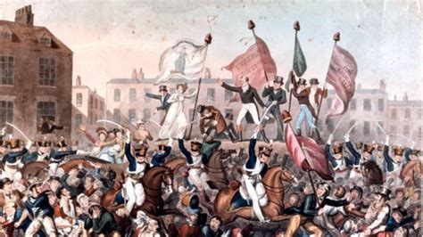  Peterloo Massakern; en tragedi i Manchesters historia under industriella revolutionen